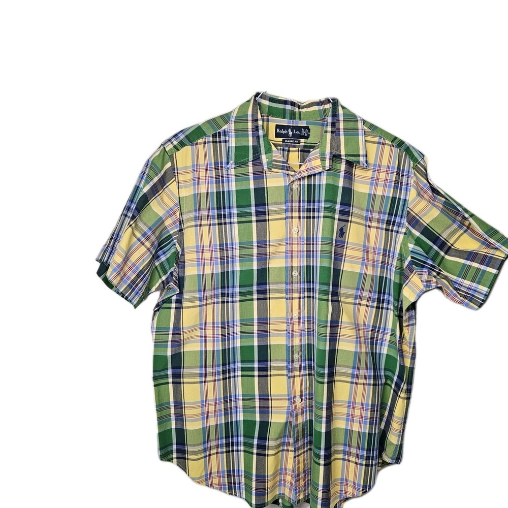 Polo Ralph Lauren Classic Fit 100 Percent Cotton Size XL Green Plaid
